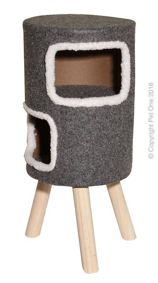 Pet One Cat Scratching Tree Round with 2 Cubbie