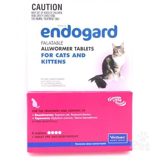 Endogard Palatable Allwormer Tablet for Cats & Kittens (5kg/4tablet)