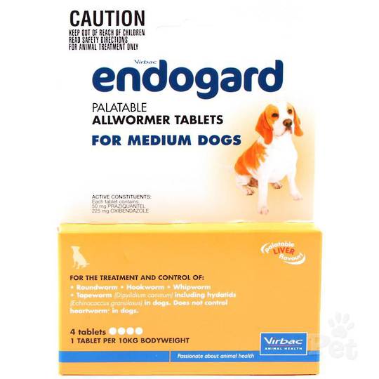 Endogard Palatable Allwormer Tablet for Dogs (10kg/4tablets)