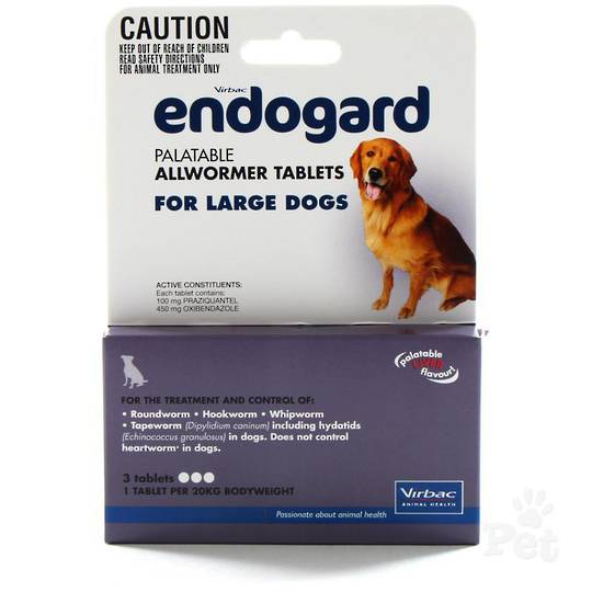 Endogard Palatable Allwormer Tablet for Dogs (20kg/3tablet)