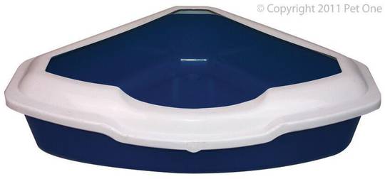 Pet One Litter Tray Corner Large W/Lid 42x56x14cm