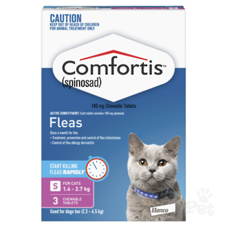 Comfortis Chewable Flea Treatment Small Cats & Very Small Dogs (3 pack) 20g