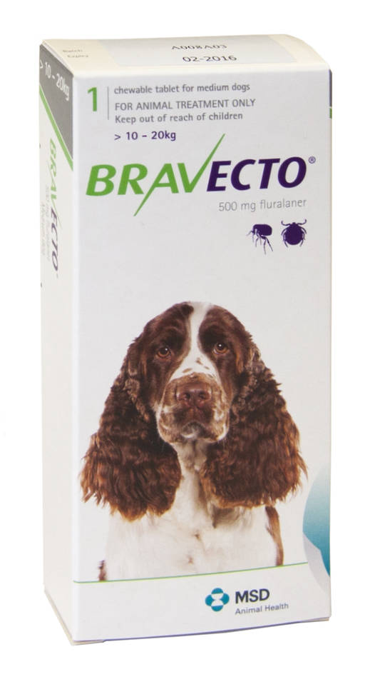 Bravecto Chewable Flea Treatment for Medium Dogs (Green)