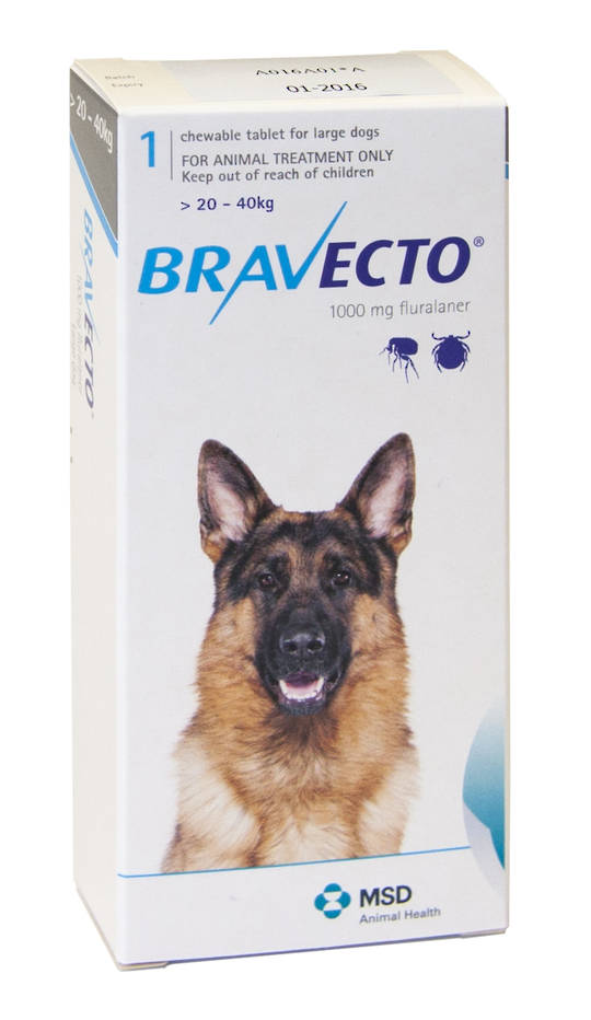 Bravecto Chewable Flea Treatment for Large Dogs (Blue)