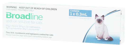 Broadline Spot-on Flea and Worm Treatment for Small Cats and Kittens (0.3ml)