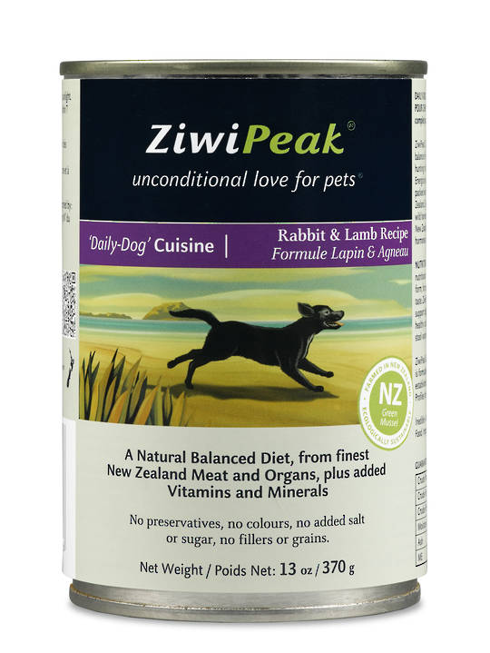ZiwiPeak Daily Dog Moist Rabbit & Lamb Cuisine 370g