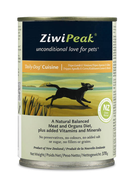 ZiwiPeak Daily Dog Moist Tripe, Lamb & Venison Cuisine 370g