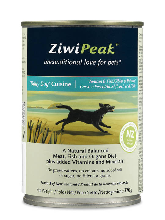 ZiwiPeak Daily Dog Moist Venison & Fish Cuisine 370g