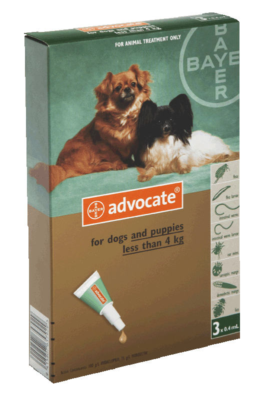 Advantage Spot-on Flea and Worm Treatment for Small Dogs and Puppies (Green / 3 pippets)