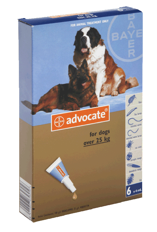 Advantage Spot-on Flea and Worm Treatment for Very Large Dogs (Blue / 6 pippets)