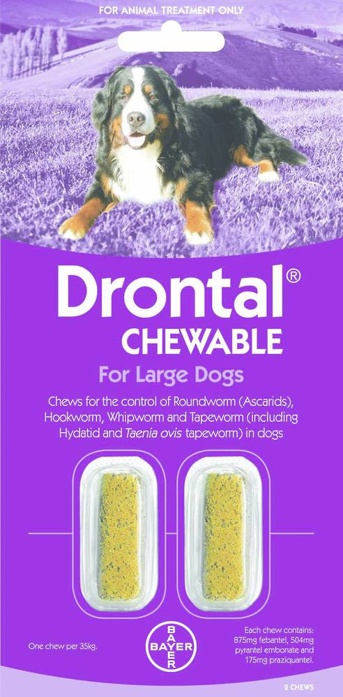 Drontal Chewable for Dogs (20-35kg) 2chews