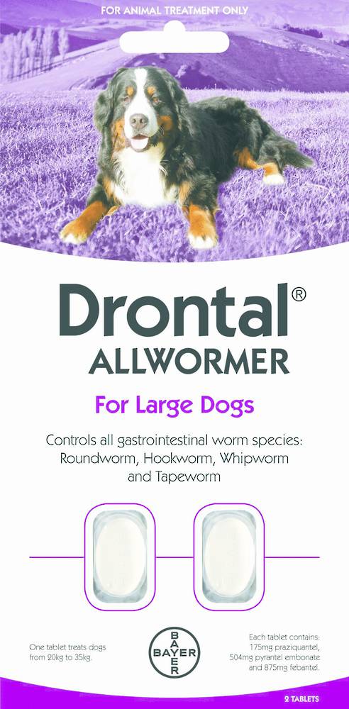 Drontal Allwormer Tablet for Dogs (20-35kg) 2tablets