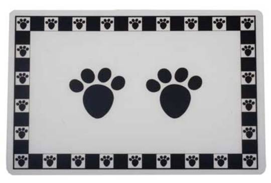 Feed Mats Pet Paws Placemat Black