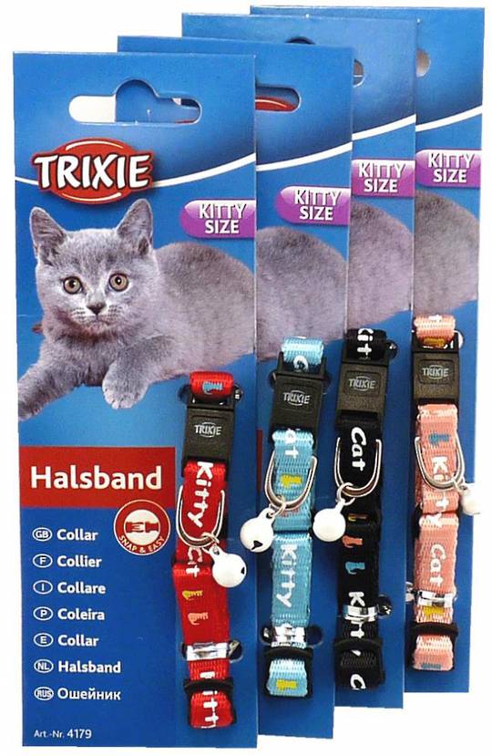 Trixie Kitten Collar - Kitty Cat (Red, Pink, Black or Blue)