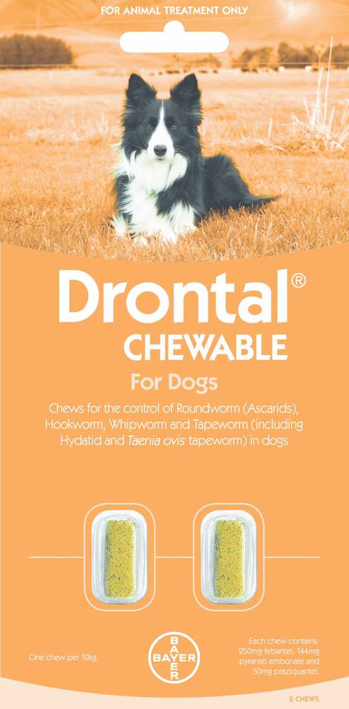 Drontal Chewable for Dogs (5-10kg) 2chews