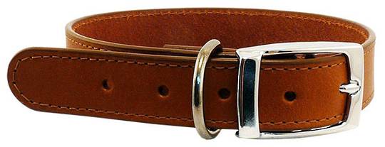 Leather Stitched Collar Cognac (12mm x 35cm)